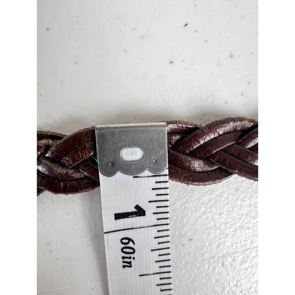 Donna Katz Women's Brown Braided Skinny Belt Genuine Leather Size M - Picture 8 of 8